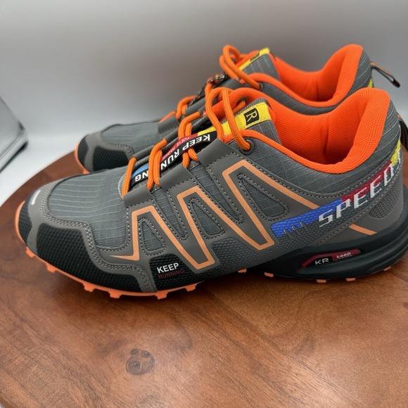 KEEP RUNNING Brand Speed 3 Running Shoes  Gray/Orange Size EU 43/US 10-10.5 - Picture 2 of 10